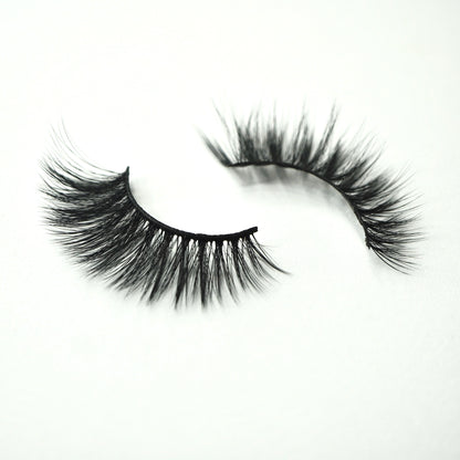 Glam Star | 3D Vegan Mink | Double-Layered | Cat-Eye | Dramatic | Extra Long | 100% Cotton Fiber Band | False Eyelashes