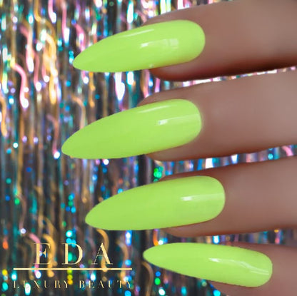 Glow Getter | Neon Yellow | Glossy | Sharp, Stiletto | Extra Long | Reusable Press On Nails Set