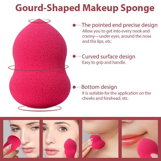 Pink | Ultra-Soft | Smooth | Gourd Shape | Makeup Blender | Applicator | Vegan | Latex-Free | Beauty Sponge